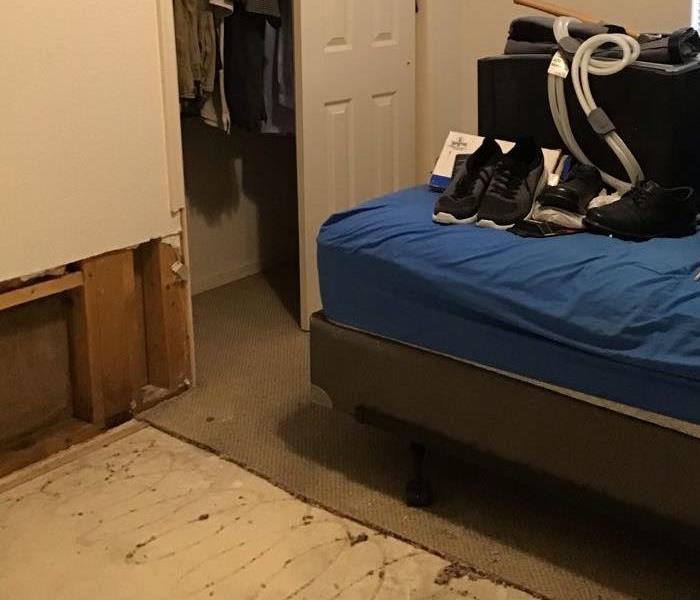 bedroom with carpet removed 